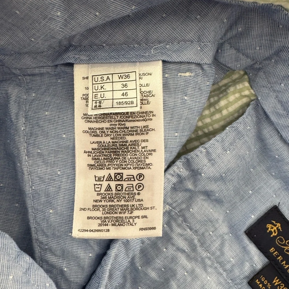 Brooks Brothers Washed Stretch Cotton Seersucker Shorts - Picture 12 of 12